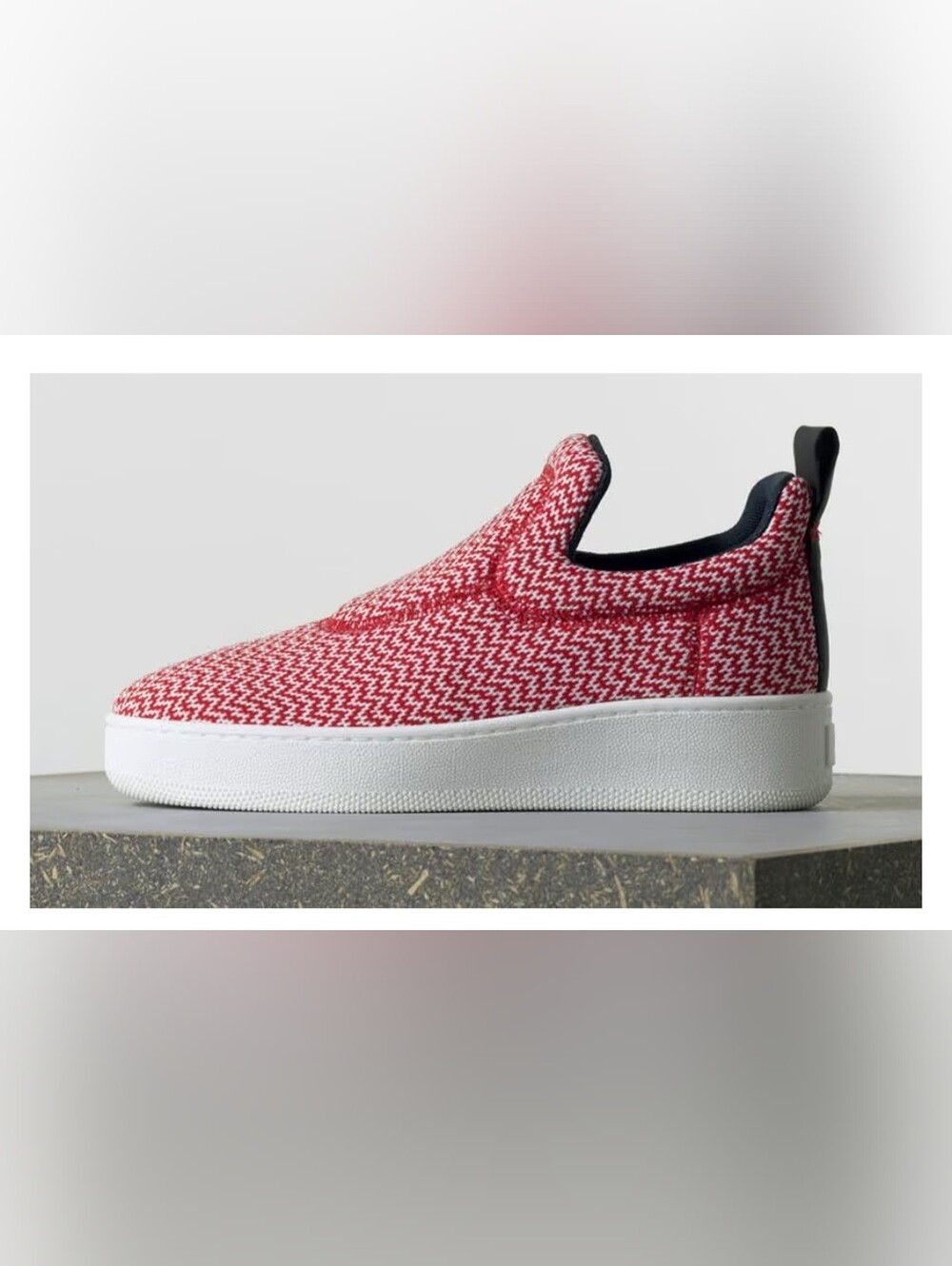 Celine Phoebe Philo Knit Pull-On Flatform Sneakers in Red Size 9.5/10